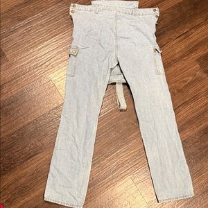 SHEIN Light Wash Denim Overalls